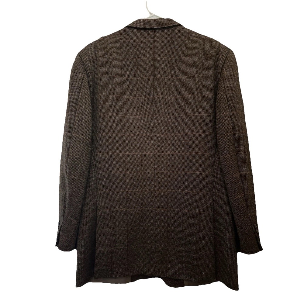 Corneliani Mark Shale Mens Brown Plaid Wool Sport Coat Blazer Made in Italy 42R - Picture 2 of 16